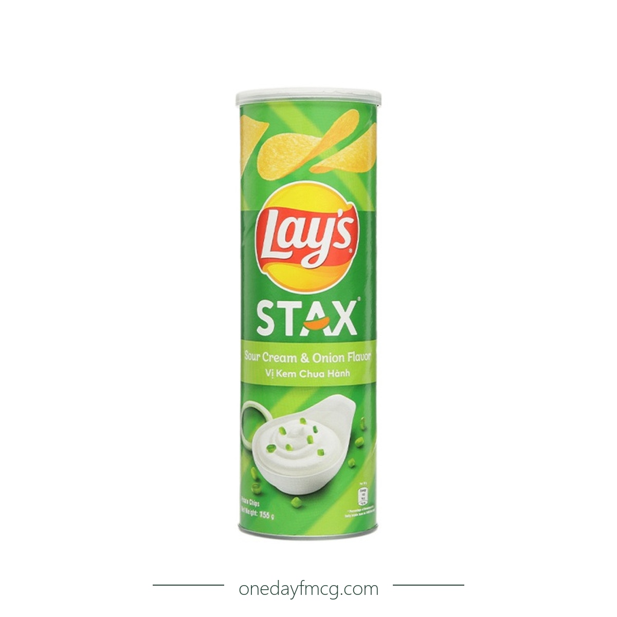 Lays Stax Sour Cream & Onion Flavored Potato Chips 155g